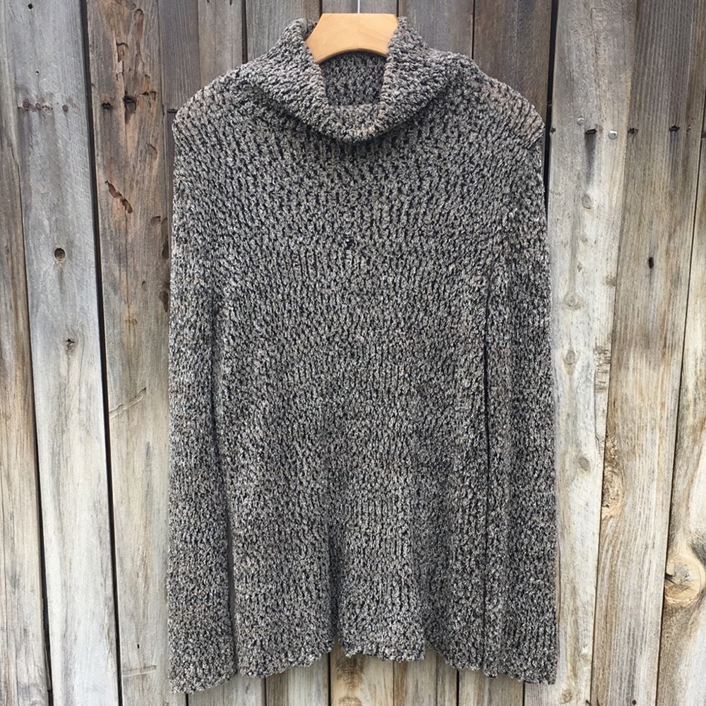 Vintage Y2K Jaeger Turtleneck Sweater Gray Black L